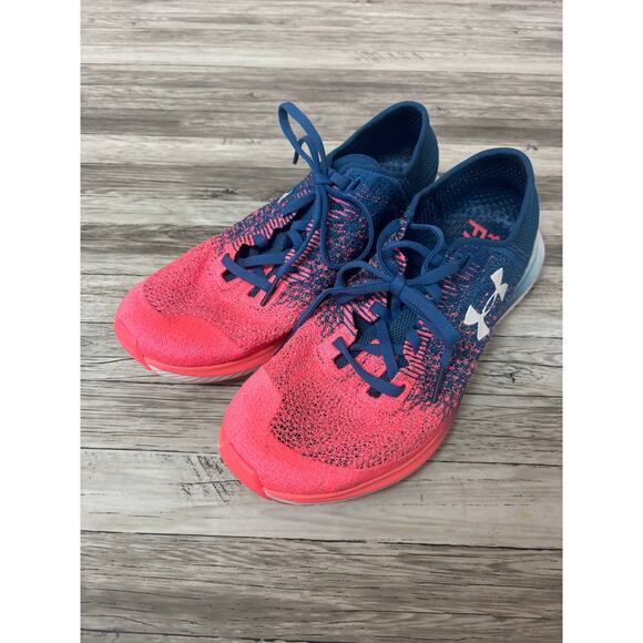 Under Armour Mesh Running Shoes Womens Size 9.5 Blue Pink - Picture 8 of 9